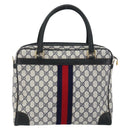 GUCCI GG Supreme Sherry Line Hand Bag PVC Navy Red 378 002 4466 Auth ep12166-2