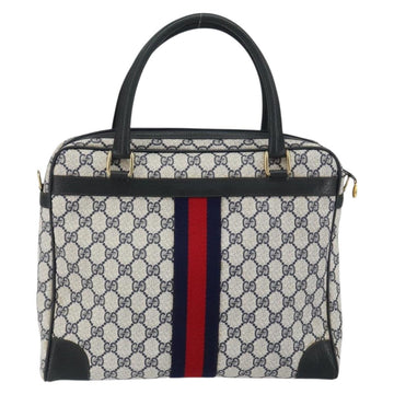 GUCCI GG Supreme Sherry Line Hand Bag PVC Navy Red 378 002 4466 Auth ep12166 - 0
