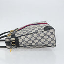 GUCCI GG Supreme Sherry Line Hand Bag PVC Navy Red 378 002 4466 Auth ep12166-4