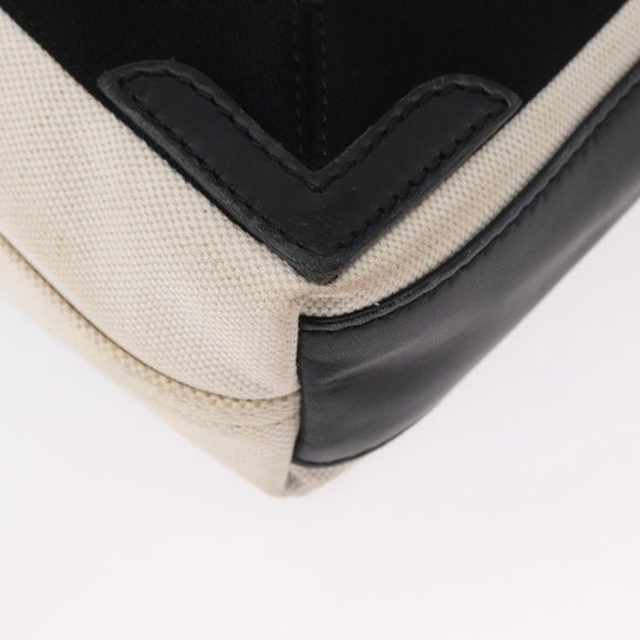 BALENCIAGA Navy Cabas XS Hand Bag Leather 2way White Silver 390346 Auth ep12167