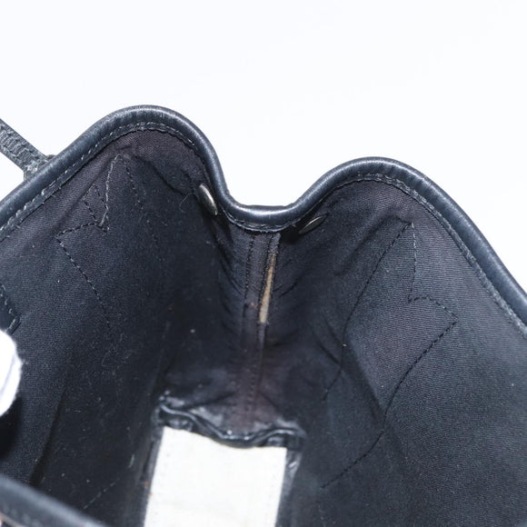 BALENCIAGA Navy Cabas XS Hand Bag Leather 2way White Silver 390346 Auth ep12167