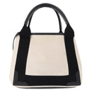 BALENCIAGA Navy Cabas XS Hand Bag Leather 2way White Silver 390346 Auth ep12167-3