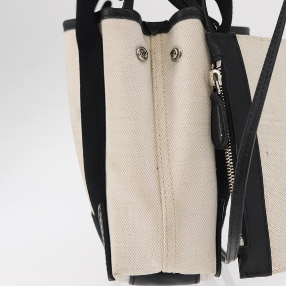 BALENCIAGA Navy Cabas XS Hand Bag Leather 2way White Silver 390346 Auth ep12167