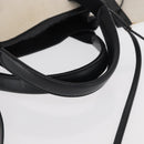 BALENCIAGA Navy Cabas XS Hand Bag Leather 2way White Silver 390346 Auth ep12167-7