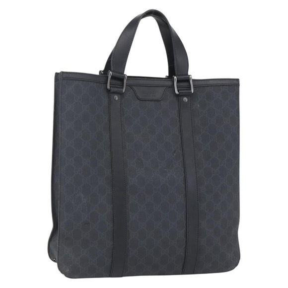 GUCCI GG Supreme Hand Bag PVC Black 322072 Auth ep12169