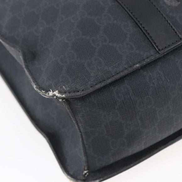 GUCCI GG Supreme Hand Bag PVC Black 322072 Auth ep12169