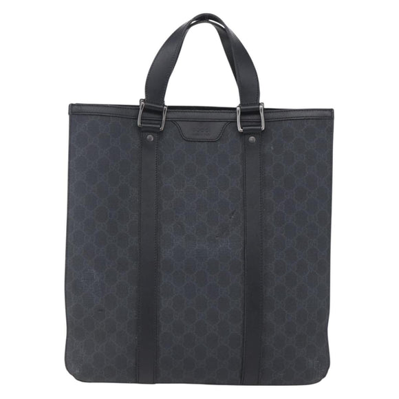 GUCCI GG Supreme Hand Bag PVC Black 322072 Auth ep12169