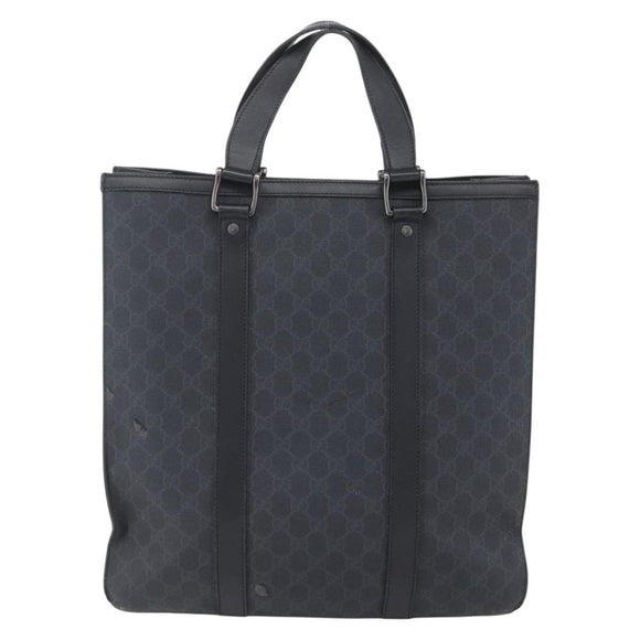 GUCCI GG Supreme Hand Bag PVC Black 322072 Auth ep12169