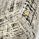 PRADA Canapa MM Hand Bag Tweed White Gold Auth ep12170-13
