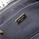 PRADA Canapa MM Hand Bag Tweed White Gold Auth ep12170-14