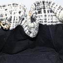 PRADA Canapa MM Hand Bag Tweed White Gold Auth ep12170-16