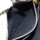 PRADA Canapa MM Hand Bag Tweed White Gold Auth ep12170-21