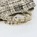 PRADA Canapa MM Hand Bag Tweed White Gold Auth ep12170-7