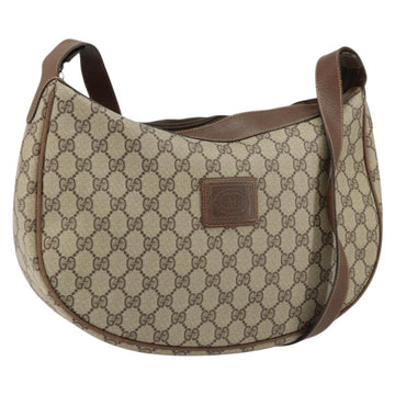 GUCCI GG Supreme Shoulder Bag PVC Beige Gold Auth ep12173