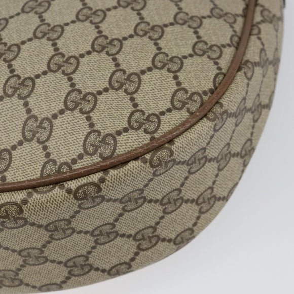 GUCCI GG Supreme Shoulder Bag PVC Beige Gold Auth ep12173