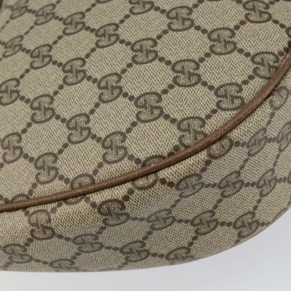 GUCCI GG Supreme Shoulder Bag PVC Beige Gold Auth ep12173