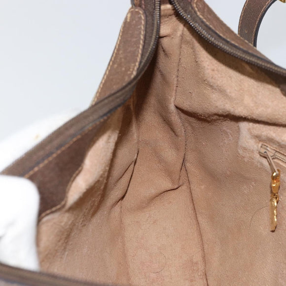 GUCCI GG Supreme Shoulder Bag PVC Beige Gold Auth ep12173