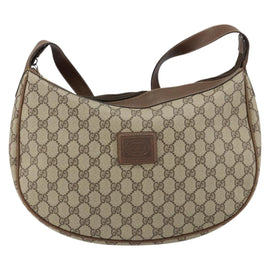 GUCCI GG Supreme Shoulder Bag PVC Beige Gold Auth ep12173 - 0