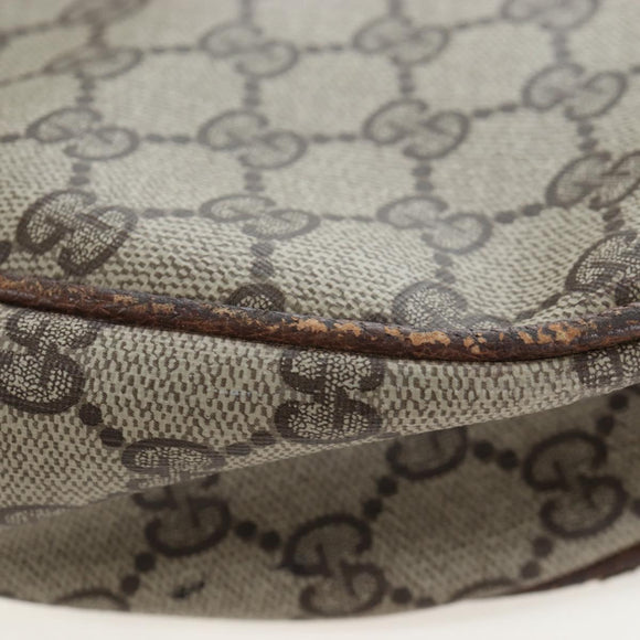 GUCCI GG Supreme Schoudertas PVC Beige Goud Auth ep12173