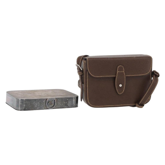 GUCCI Cigar Case Shoulder Bag Leather Brown Auth ep12178