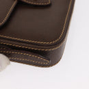 GUCCI Cigar Case Shoulder Bag Leather Brown Auth ep12178-10