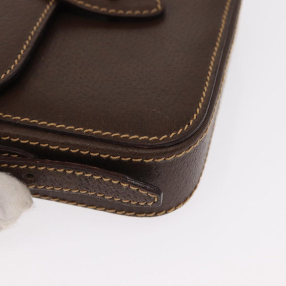 GUCCI Cigar Case Shoulder Bag Leather Brown Auth ep12178