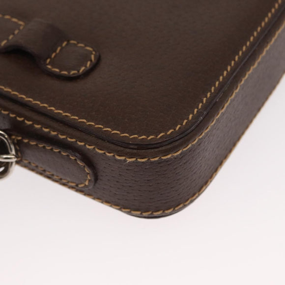 GUCCI Cigar Case Shoulder Bag Leather Brown Auth ep12178