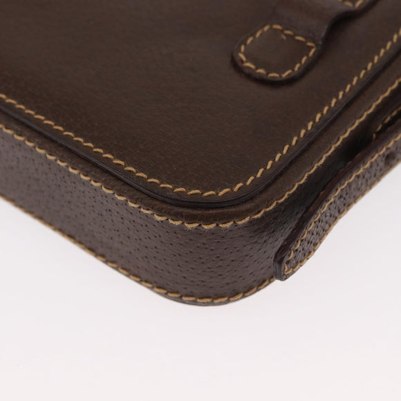 GUCCI Cigar Case Shoulder Bag Leather Brown Auth ep12178