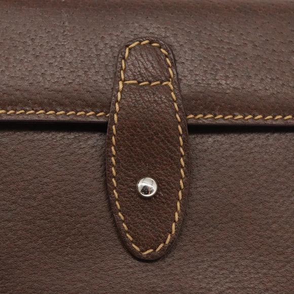 GUCCI Cigar Case Shoulder Bag Leather Brown Auth ep12178