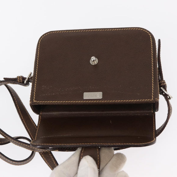 GUCCI Cigar Case Shoulder Bag Leather Brown Auth ep12178