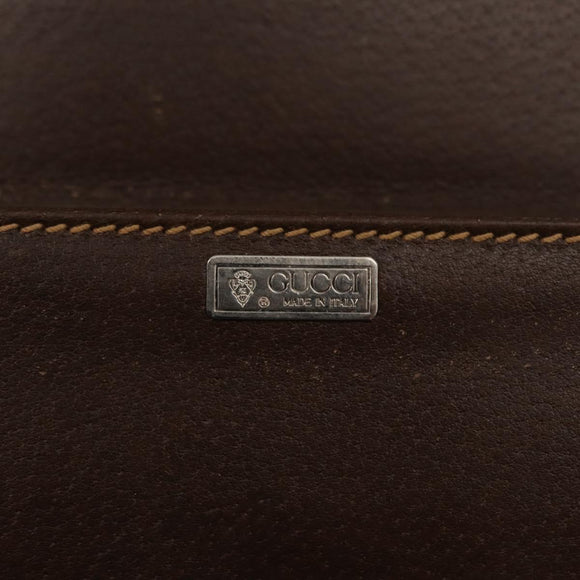 GUCCI Cigar Case Shoulder Bag Leather Brown Auth ep12178