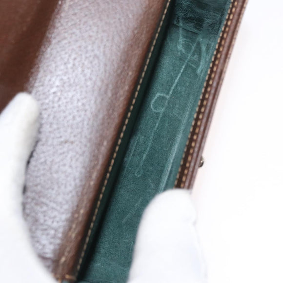 GUCCI Cigar Case Shoulder Bag Leather Brown Auth ep12178