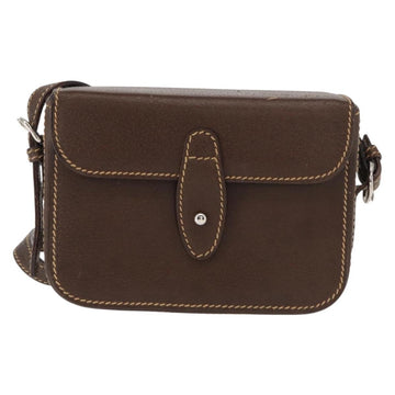 GUCCI Cigar Case Shoulder Bag Leather Brown Auth ep12178 - 0