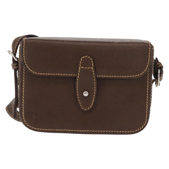 GUCCI Cigar Case Shoulder Bag Leather Brown Auth ep12178