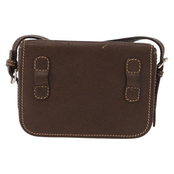 GUCCI Cigar Case Shoulder Bag Leather Brown Auth ep12178