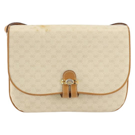 GUCCI Micro GG Supreme Shoulder Bag PVC Ivory Gold 001 406 1780 Auth ep12179 - 0