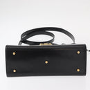 GUCCI Hand Bag Leather 2way Gold Black 000 406 0258 Auth ep12180V-12