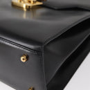 GUCCI Hand Bag Leather 2way Gold Black 000 406 0258 Auth ep12180V-14