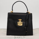 GUCCI Hand Bag Leather 2way Gold Black 000 406 0258 Auth ep12180V-29