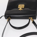 GUCCI Hand Bag Leather 2way Gold Black 000 406 0258 Auth ep12180V-7