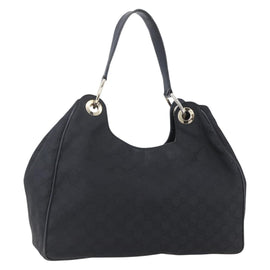 GUCCI GG Canvas Shoulder Bag Outlet Black Gold 257268 Auth ep12181