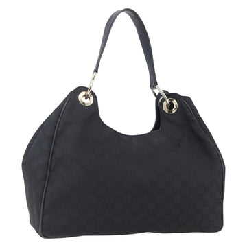GUCCI GG Canvas Shoulder Bag Outlet Black Gold 257268 Auth ep12181