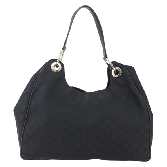 GUCCI GG Canvas Shoulder Bag Outlet Black Gold 257268 Auth ep12181