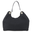 GUCCI GG Canvas Shoulder Bag Outlet Black Gold 257268 Auth ep12181-2