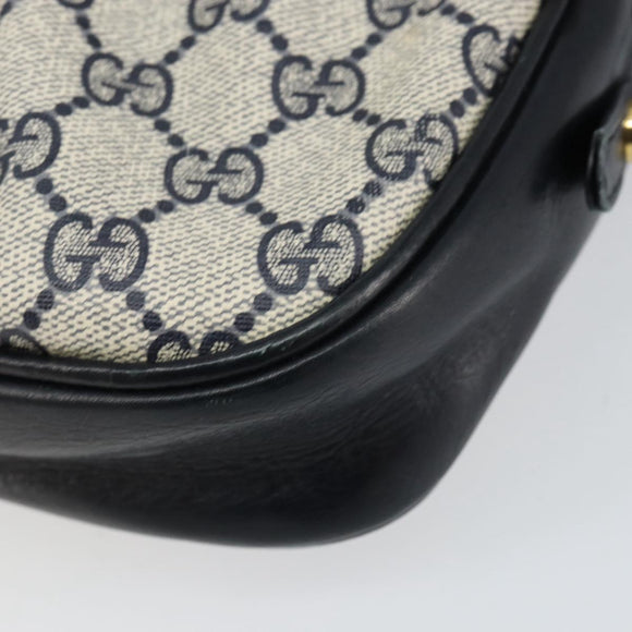 GUCCI GG Supreme Shoulder Bag PVC Navy Gold Auth ep12182