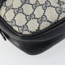 GUCCI GG Supreme Shoulder Bag PVC Navy Gold Auth ep12182-14