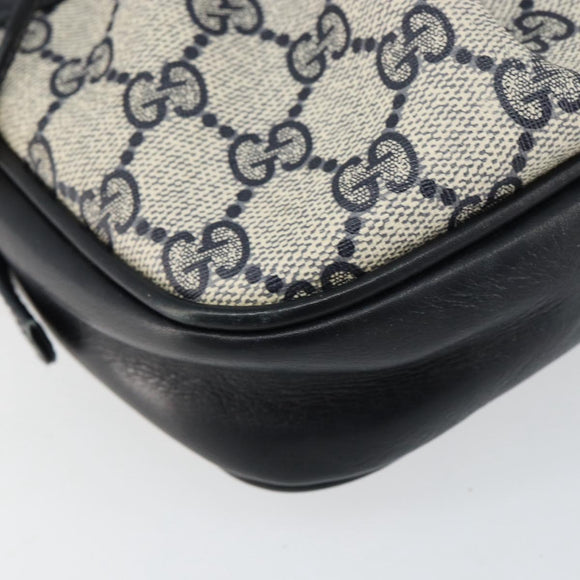 GUCCI GG Supreme Shoulder Bag PVC Navy Gold Auth ep12182