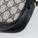 GUCCI GG Supreme Shoulder Bag PVC Navy Gold Auth ep12182-15