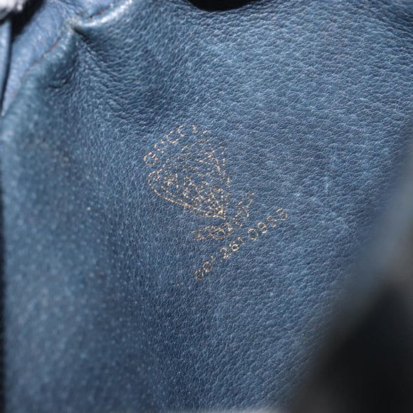 GUCCI GG Supreme Shoulder Bag PVC Navy Gold Auth ep12182