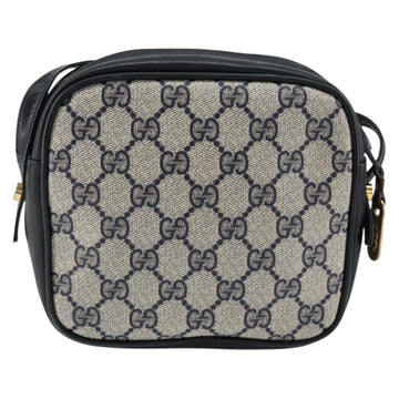 GUCCI GG Supreme Shoulder Bag PVC Navy Gold Auth ep12182 - 0